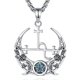 thumbnail image 1 of Collar EUDORA S925 de plata de ley con nudo de bruja y ópalo azul, 1 of 9