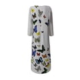 thumbnail image 5 of Robes pour Femmes Robe Longue Aguichant à Imprimé Numérique pour Femmes Col en V avec Poches Robe à Manches Longues Chemises de Robe en Liquidation, 5 of 5
