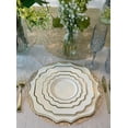 thumbnail image 5 of " OCCASIONS " 80 Plates Pack,(40 Guests) Heavyweight Wedding Party Disposable Plastic Plates Set -40 x 10.5'' Dinner + 40 x 8'' Salad/Dessert Plate (Imperial Ivory and Gold), 5 of 11