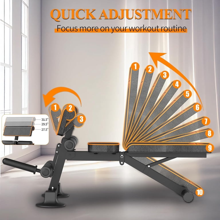 Z ZHICHI Adjustable Weight Bench, Multi-Function Workout Bench