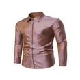 thumbnail image 2 of Jacquard Button-Down Long Sleeve Tops - Slim Fit Shirts for Men, 2 of 5