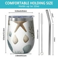 thumbnail image 5 of 12oz Stemless Wine Tumblers Coastal Coral Starfish Vacuum Insulated Stainless Steel Travel Tumbler Cups Mug with Lid and Straw for Champaign,Cocktail,Beer with Cleaning Brush, 5 of 5