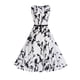 thumbnail image 1 of Gibobby Vestido Causal para Mujer de Verano moda estilo retro tutú redondo sin mangas fondo vestido estampado negro(Blanco,G), 1 of 4