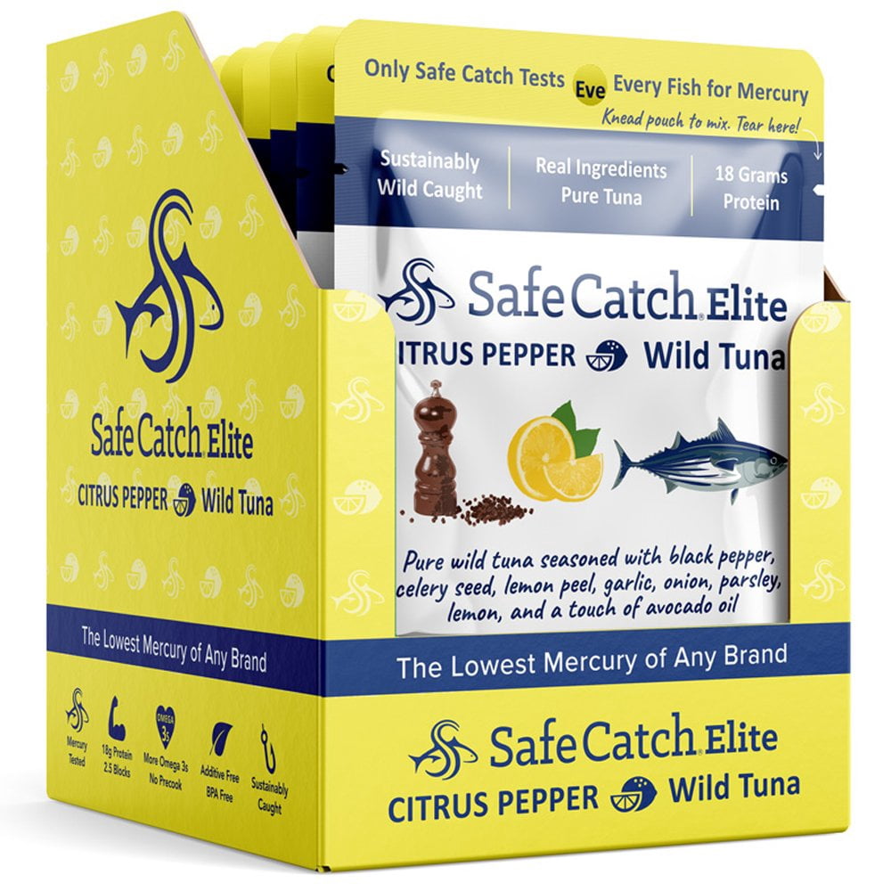 Safecatch  Elite Wild Tuna Pouch - Citrus Pepper, 2.6 oz - Pack of 12