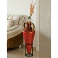 thumbnail image 2 of Tall Floor Vase, Roman Style Large Pointed Amphora, 35" Floor Vase, Interior Decoration, Metal Tripod Stand, Red and, 2 of 7