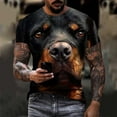 thumbnail image 5 of ZQUUVOU Men's T-Shirt 3D Printed Dog Casual Crew Neck Short Sleeved Shirt (J-Black,L), 5 of 8