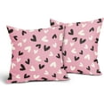 thumbnail image 2 of Happy Valentine''s Day Pink Pillow Covers 20X20 Inch Set of 2 Valentine Black White Hearts Decorative Pillow Cases Valentines Wedding Love Cushion Case Home Party Decor For Sofa Couch Porch Outdoor, 2 of 6