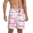thumbnail image 2 of Fotbe Breast Cancer Pink Ribbons Awareness (2) Pajama Shorts for Men, Men's Pajama Bottoms, Sleepwear,Short Pajama Pants-Large, 2 of 9