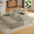 thumbnail image 5 of Aukfa 96" L-Shaped Cloud Sectional Sofa, Modular Boneless Couch with Deep Seat, Right-Facing Chaise, Corduroy Sleeper Sofa for Living Room, Camel, 5 of 8