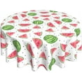 thumbnail image 1 of Nappe Ronde Melon D\'eau 60 Pouces Imperméable Décorative, Idéale pour la Table de Cuisine et de Salle à Manger, les Fêtes, le Camping, Usage Intérieur et Extérieur, 1 of 6