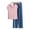 Pink, variant on Sleepwear for Women Summer Solid Color Breathable Sleepwear with Pants Casual Crew Neck Short Sleeve Pajamas Womens Summer Pajamas