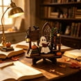 thumbnail image 4 of PoyoKee Ghost Reading Halloween Decorations, Ghost Reading Book Shelf Decor Spooky & Cute Stuff, Wooden Halloween Decor for Indoor Bedroom Fireplace, 4 of 8