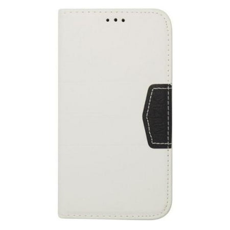 Card Slot Case S5 Insten Book-Style Leather Wallet Cover Case with Card slot For Samsung Galaxy S5 - White/Black ()