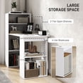 thumbnail image 4 of Modern White Computer Desk with Storage Shelves - 47" Writing Table & Bookshelf for Home Office & Study - Engineered Wood Workstation, 4 of 7