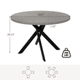 thumbnail image 5 of 43.5" Round Dining Table for 4, Space Saving Kitchen Table with Metal Legs, Mid Century Modern Dining Table for Dining Living Room Apartment Small Space, 5 of 10