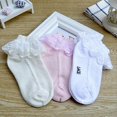 thumbnail image 3 of Baby Girl White Lace Ruffle Socks Breathable Baby Socks Spring Autumn Summer Dress Socks, 3 of 5