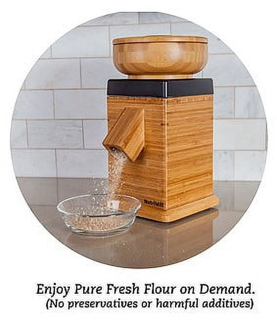 NutriMill Harvest Grain Mill - Corundum Millstones Electric w/ Gold Trim
