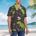 thumbnail image 2 of Lsque Dinosaur Skeleton pattern Hawaiian Shirt for Men, Unisex Summer Beach Casual Short Sleeve Button Down Shirts-X-Large, 2 of 9