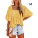 thumbnail image 5 of Minnieouse Blusa de mujer de manga corta, holgada, pulóver, camisa, ropa de verano Prendas para la parte del cuerpo Amarillo M, 5 of 6