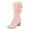 Pink, variant on Shadoumai Women Lace Up Knee High Boot Platform Chunky Mid Heel Long Boots Shoes,Bow Knee High Boots Bowknot Heel Mid Calf Boots Fashion Student Casual Footwear