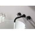 thumbnail image 2 of Double Handle Wall Mount Bathroom Faucet Matte Black,Matte Black Brass Bath Faucets Bathroom Sink Faucets, 2 of 5