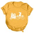 thumbnail image 1 of Pxiakgy Liquidation! T-Shirts de Pâques Col Rond pour Femmes Joyeuses Pâques Lapin avec Lunettes Blouse Décontractée Graphique Printemps Hauts Colorés Tee Femmes Topseaster Manches Courtes Chemise Décontractée Mode Jaune TTG, 1 of 5