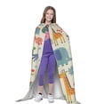 thumbnail image 4 of Honeii Jungle Animals Print Poncho Cape, Cloak Coat, Snuggly Hooded Wearable Blanket, Hooded Cape For Teenagers,Halloween Costumes-Small, 4 of 7