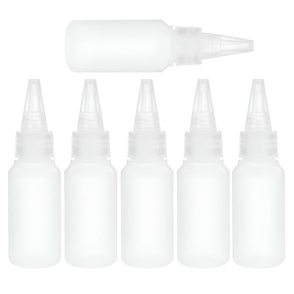 ACDANC 6pcs Plastic Squeeze Bottles Small Squeeze Bottles Applicator Mini Empty Squirt Bottle with Cap for Paint Art Crafts Liquids Lotion Glue 30ml