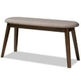 thumbnail image 1 of Baxton Studio Easton Upholstered Bench in Light Gray and Walnut Brown, 1 of 8