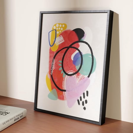 MY CUP OF HUE 18" x 24" Colorful Abstract Canvas Wall Art Modern Aesthetic Wall Decor Vibrant Geometric Painting Minimalist Decorative Canvas Print for Living Room Bedroom Office
