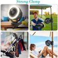 thumbnail image 2 of Ventilador de camping con linterna LED - Ventilador de tienda de campaña con batería recargable de 8 pulgadas con luz y gancho para colgar para tienda de campaña al aire libre RV Viajes Pesc, 2 of 5