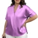 thumbnail image 1 of Mujeres Más Tamaño Manga Corta Tops Color Sólido Cuello Redondo Casual Camiseta Suave Transpirable, Mujeres Más Tamaño de Verano Tops, 1 of 5