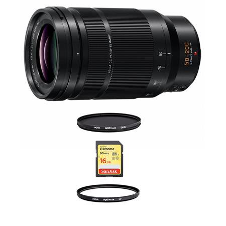 UPC: 0192223111974 | Lumix G Leica DG Vario-Elmarit 50-200mm f/2.8-4 Aspherical Lens for Micro Four Thirds  Bundle with Hoya 52mm UV+CPL Filter Kit  32GB SDHC Card  Cleaning Cloth