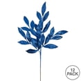 thumbnail image 3 of Vickerman 22" Blue Glitter BayLeaf Artificial Christmas Spray. Includes 12 sprays per pack., 3 of 3