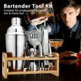 thumbnail image 3 of Cocktail Shaker Set Bartender Kit, 14Pcs 304 Stainless Steel Bartender Shaker Set, 550ml /19OZ Bar Tool Set with Bamboo Stand, for Home and Bar, The Best Gift Choice For Christmas., 3 of 9