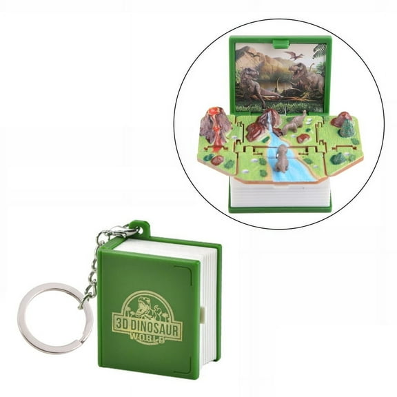 Dinosaur Keychains for Kids Backpack for Up 3D Mini Dinosaurs Cute Keychains for Car Keys Dinosaur World Scene for W