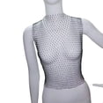 thumbnail image 3 of Crop Tops de malla Clubwear Outfits Camisole Bikini Tank Top para Cosplay Festival cuello redondo negro Salvador Dali Top corto de malla, 3 of 7