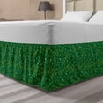 thumbnail image 1 of Botanical Bed Skirt, Nature Pattern of Leaves and Swirling Flowers Branches, Elastic Bedskirt Dust Ruffle Wrap Around for Bedding Decor, 4 Sizes, Yellow Forest Green, by Ambesonne, 1 of 2