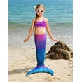 thumbnail image 4 of Hejin Mermaid Tails for Swimming with Monofin Girls Mermaid Tail Swimsuit Bathing Suit for Kids 4PC, 4 of 6