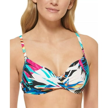 Calvin Klein LAPIS MULTI TROPICAL RAINFOREST Underwire Bikini Top, US X-Large