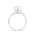 thumbnail image 2 of ANGARA Japanese Akoya Cultured Pearl Bypass Split Shank Ring in 14K White Gold for Women | June Birthstone, Birthday, Anniversary, Jewelry Gift for Women | Pearl Ring, 2 of 7