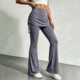 thumbnail image 3 of WAGUTH Women's Skirted Flare Leggings High Waist Ruched Skirt Overlay Bootcut Yoga Pants with Drawstring for Tennis Golf Gym, 3 of 6