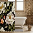 thumbnail image 3 of Manfei Oriental Flower Peony Shower Curtain 72Wx78L,Spring Garden Bath Curtain, 3 of 6