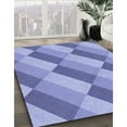 thumbnail image 3 of Ahgly Company Machine Washable Indoor Round Transitional Jeans Blue Area Rugs, 7' Round, 3 of 7