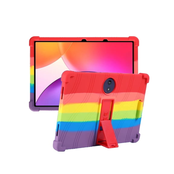Silicone Case for TCL TAB A1 Plus 12.2 inch, Soft Flexible Shockproof Protective Tablet Cover, Anti-Scratch & Lightweight Slim Design-Rainbow