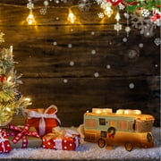 Moyic Christmas Vacation Village Decoration Holiday House Lighted Building Celebrating Holidays Xmas Resin Ornaments Bus Shape