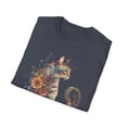 thumbnail image 5 of Floral Cat, Gildan Unisex Softstyle T-Shirt, Moon Cat Graphic Tee, S-3XL, 5 of 5
