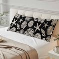 thumbnail image 4 of Black Starfish Coastal Body Pillow Cover 20 x 60 Inch Decorative Pillow Cover Shell Coral Summer Beach Nautical Ocean Lumbar Pillowcase Seasonal Rectangle Cushion Case for Couch Sofa Bed Living Room, 4 of 9