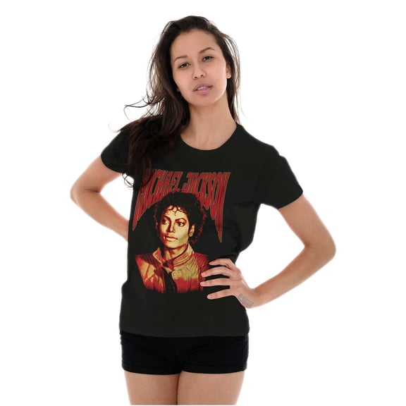 Michael Jackson Thriller Pop Portait Womens Slim Fit Graphic Tee Brisco Brands S