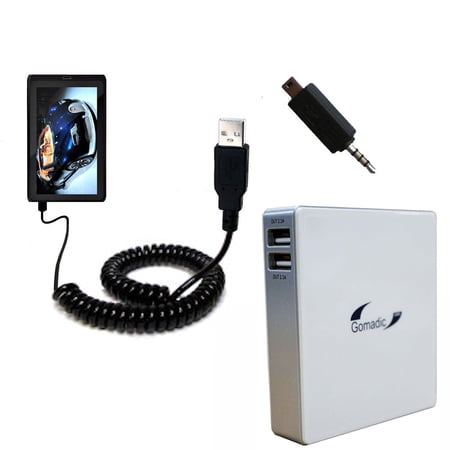 Gomadic High Capacity Rechargeable External Battery Pack suitable for the Tablet Express Dragon Touch 10.1 inch R10 - Portable Charger with TipExchang